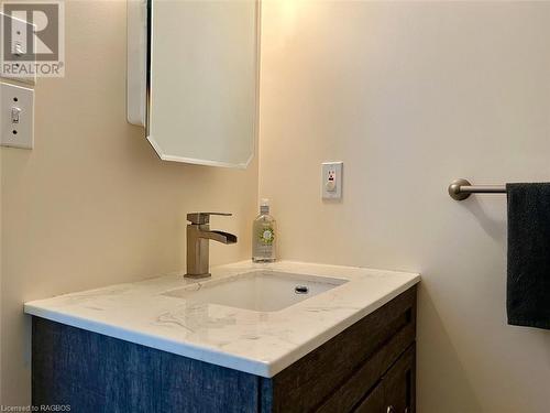 Modern vanity with undermount sink. - 41 Water Street, South Bruce Peninsula, ON - Indoor Photo Showing Bathroom