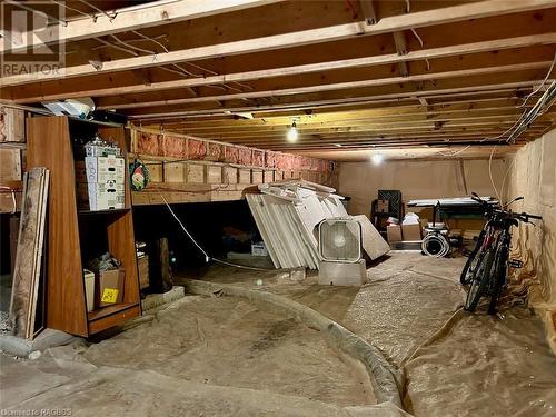Crawl space has spray foam insulation and 6ft height for ample storage. Access from both inside and outside. - 41 Water Street, South Bruce Peninsula, ON - Indoor Photo Showing Basement
