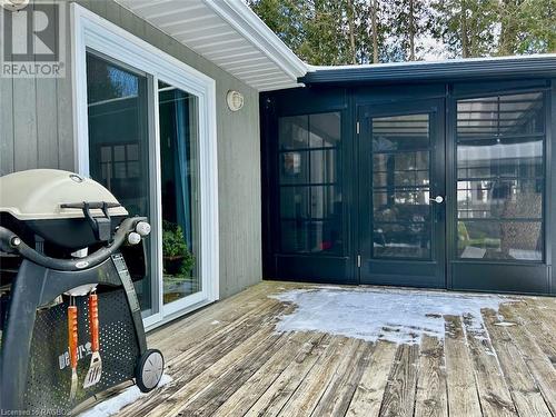 Access to decking from both patio door and new (2022) sunroom area. - 41 Water Street, South Bruce Peninsula, ON - Outdoor With Deck Patio Veranda With Exterior