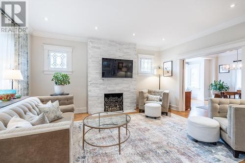 2105 Caroline St, Burlington, ON - Indoor Photo Showing Living Room With Fireplace