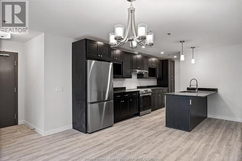 1500 Ouellette Unit# 305, Windsor, ON - Indoor Photo Showing Kitchen With Upgraded Kitchen