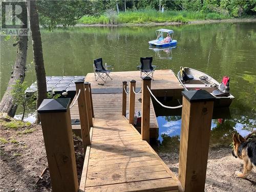 Dock and Floating Dock on the property - 78 Indian Trail, Sauble Beach, ON - Outdoor With Body Of Water