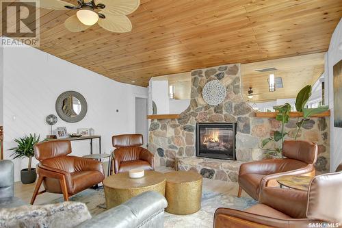 148 Katepwa Drive S, Katepwa Beach, SK - Indoor Photo Showing Living Room With Fireplace