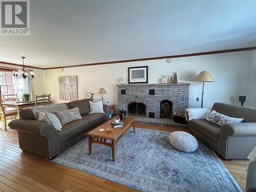 300 Grenfell Heights, Grand Falls-Windsor, NL - Indoor Photo Showing Living Room With Fireplace