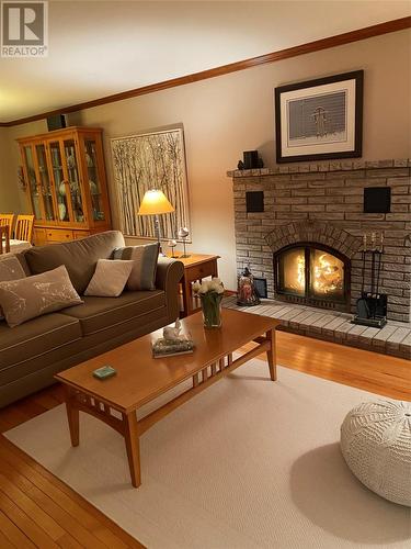 300 Grenfell Heights, Grand Falls-Windsor, NL - Indoor Photo Showing Living Room With Fireplace