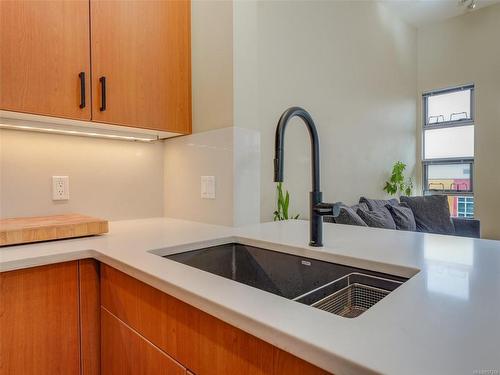408-797 Tyee Rd, Victoria, BC - Indoor Photo Showing Kitchen With Double Sink