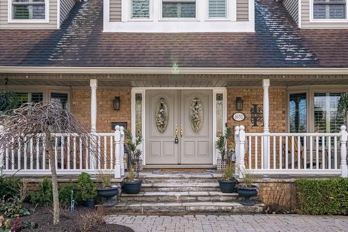 Security System 2019 + Front Stair Stones Repointed 2021 - 1652 Roundleaf Court, Burlington, ON - Outdoor With Deck Patio Veranda With Facade