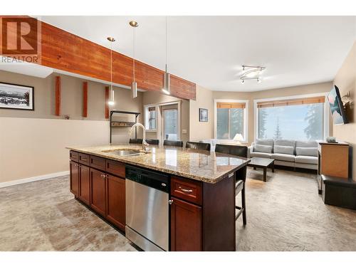 306 Creekview Road Unit# 11, Apex Mountain, BC - Indoor Photo Showing Kitchen With Double Sink