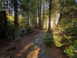 Stroll on the flagstone pathway to the water - 