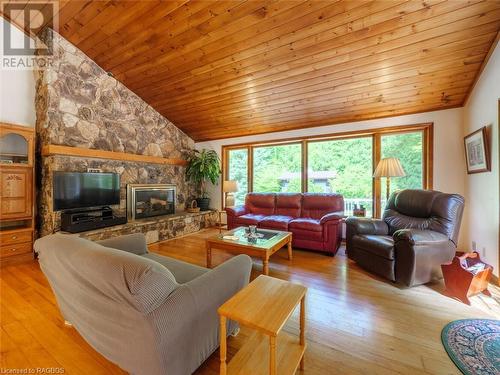35 Avele Road, South Bruce Peninsula, ON - Indoor Photo Showing Living Room With Fireplace