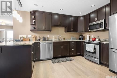 203 2300 Broad Street, Regina, SK - Indoor Photo Showing Kitchen With Stainless Steel Kitchen With Upgraded Kitchen