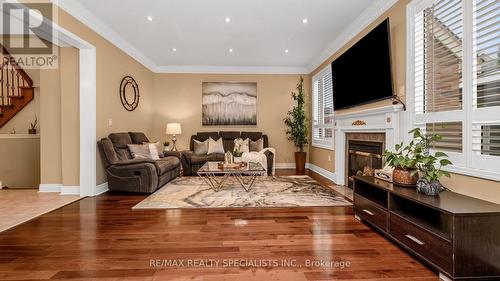 13 Wonder Way, Brampton, ON - Indoor Photo Showing Living Room With Fireplace