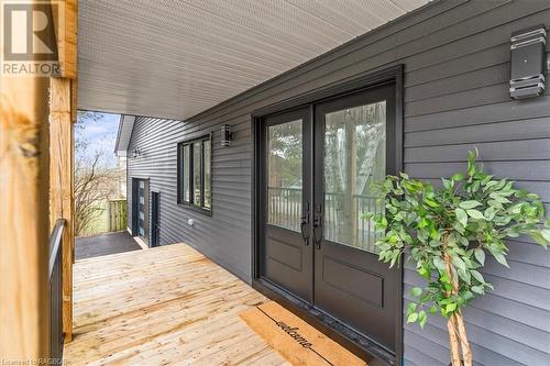 Double Door entrance, wrap around decking - 90 10Th Street Se, Chesley, ON - Outdoor With Deck Patio Veranda With Exterior