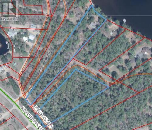 Aerial of lot line, for reference only - 27 Rocky Shores Lane, Round Lake Centre, ON - Other