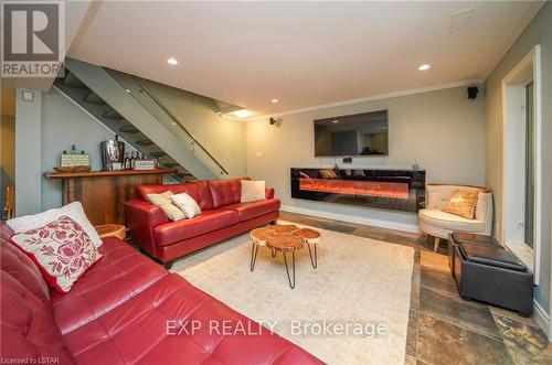 7691 Whatman Street, Lambton Shores, ON - Indoor Photo Showing Living Room With Fireplace
