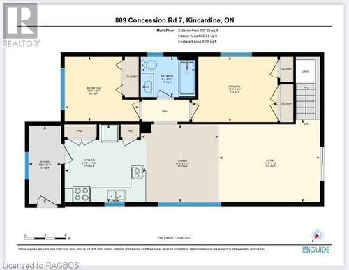 Floor plan - main floor - 809 Concession 7, Kincardine Twp, ON - Other