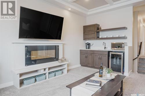267 Baltzan Boulevard, Saskatoon, SK - Indoor Photo Showing Living Room With Fireplace