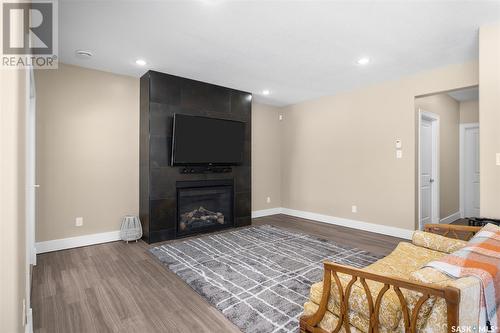 5 Gurney Crescent, Prince Albert, SK - Indoor Photo Showing Living Room With Fireplace