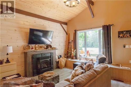 46 Allister Place, Sauble Beach, ON - Indoor Photo Showing Living Room With Fireplace