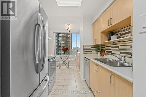 #1204 -330 Rathburn Rd W, Mississauga, ON - Indoor Photo Showing Kitchen With Double Sink