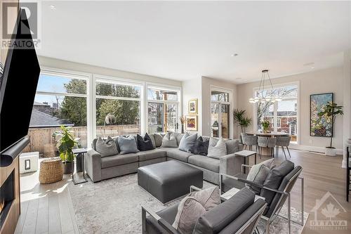 Family room with an abundance of natural light with southern exposure. - 434 Kenwood Avenue, Ottawa, ON - Indoor Photo Showing Living Room