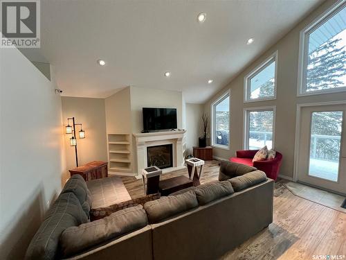 109 Jacobson Drive, Christopher Lake, SK - Indoor Photo Showing Living Room With Fireplace