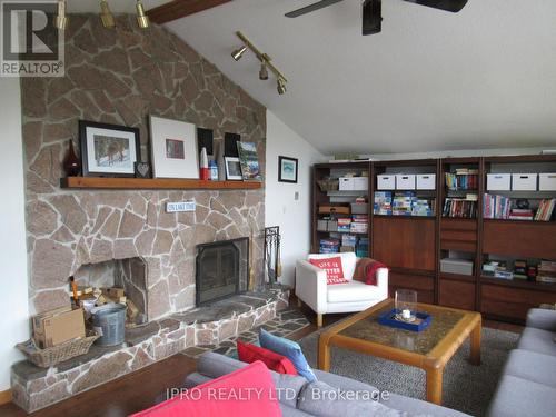 1063 Lakeview Rd, Muskoka Lakes, ON - Indoor Photo Showing Living Room With Fireplace
