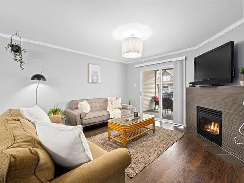 216-4971 Songbird Pl, Nanaimo, BC - Indoor Photo Showing Living Room With Fireplace