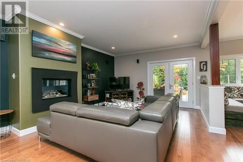 51 Grouse Drive, South Bruce Peninsula, ON - Indoor Photo Showing Living Room With Fireplace