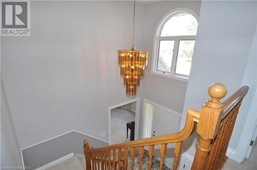Foyer with Chandelier - 345 Beechwood Drive, Georgian Bluffs, ON - Indoor Photo Showing Other Room