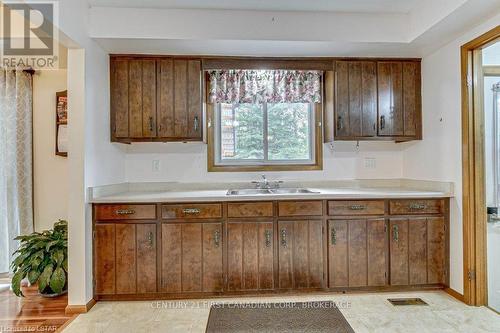 33374 Queen St, North Middlesex, ON - Indoor Photo Showing Kitchen With Double Sink