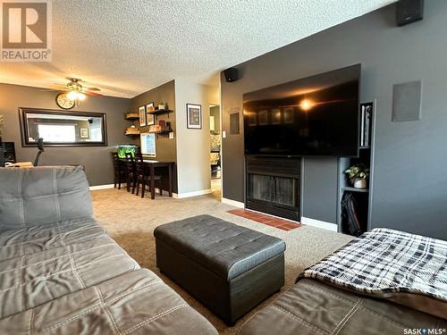 76A Nollet Avenue, Regina, SK - Indoor Photo Showing Living Room With Fireplace