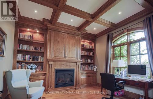 1925 12Th Line, Bradford West Gwillimbury, ON - Indoor Photo Showing Office With Fireplace