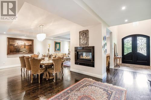 710 Meadow Wood Rd, Mississauga, ON - Indoor Photo Showing Dining Room With Fireplace