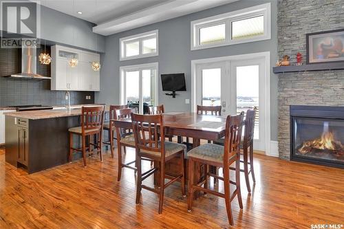 104 Metanczuk Road, Aberdeen Rm No. 373, SK - Indoor Photo Showing Dining Room With Fireplace