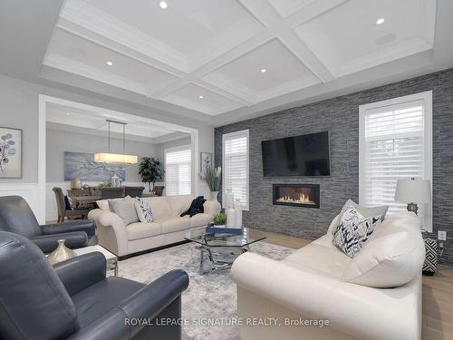 69 Miles St, Milton, ON - Indoor Photo Showing Living Room With Fireplace