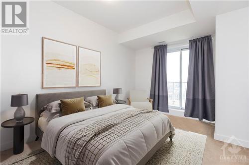 this photo has been virtually staged - 179 Metcalfe Street Unit#1707, Ottawa, ON - Indoor Photo Showing Bedroom