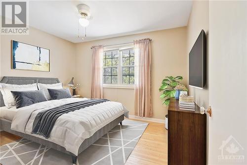 photo virtually staged primary bedroom - 269 Bridge Street, Almonte, ON - Indoor Photo Showing Bedroom