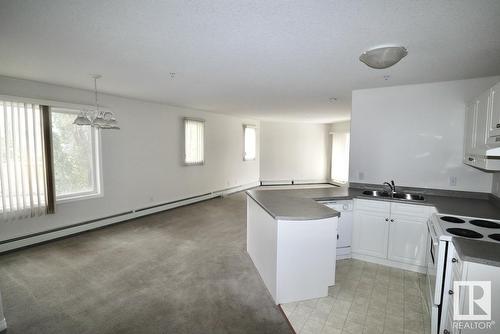 #202 9930 100 Av, Fort Saskatchewan, AB - Indoor Photo Showing Kitchen With Double Sink