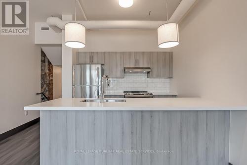 #308 -121 King St E, Hamilton, ON - Indoor Photo Showing Kitchen With Stainless Steel Kitchen With Upgraded Kitchen