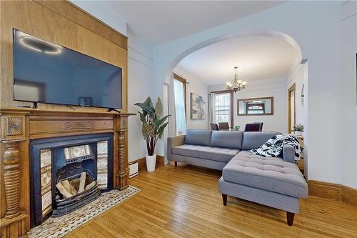 98 Hess Street S, Hamilton, ON - Indoor Photo Showing Living Room With Fireplace