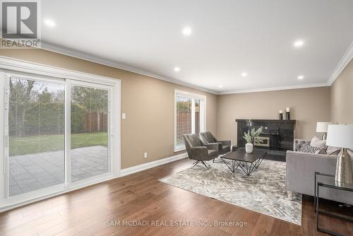 3556 Silverplains Dr, Mississauga, ON - Indoor Photo Showing Living Room With Fireplace