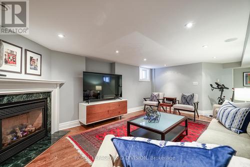554 Briar Hill Ave, Toronto, ON - Indoor Photo Showing Living Room With Fireplace