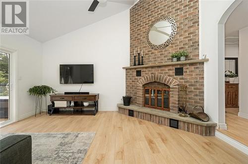 849 Dry Pine Bay, Alban, ON - Indoor Photo Showing Living Room With Fireplace