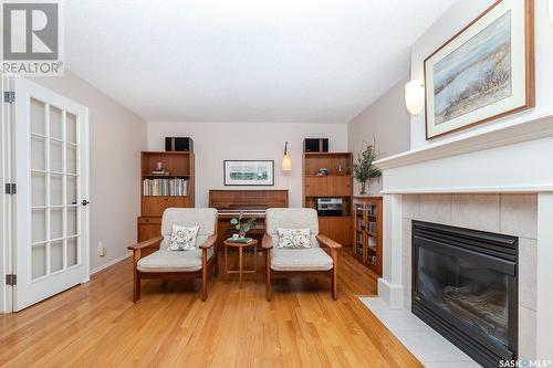 2 Harvard Crescent, Saskatoon, SK - Indoor Photo Showing Living Room With Fireplace