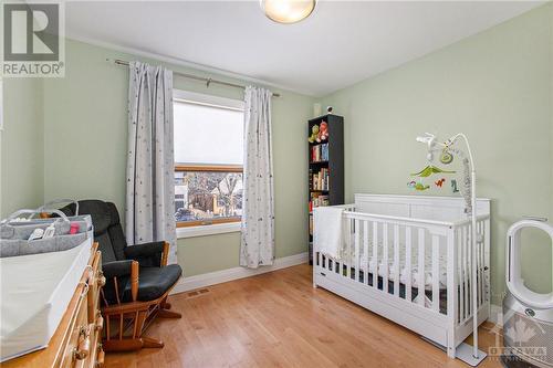 Nursery/Third Bedroom - large windows with filtering blinds to offer privacy - 462 Dawson Avenue, Ottawa, ON - Indoor Photo Showing Bedroom