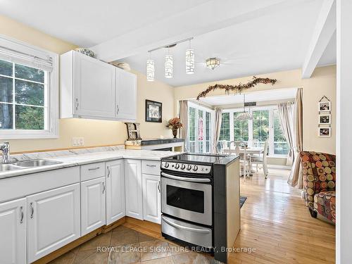 1047 Lagoon Rd, Highlands East, ON - Indoor Photo Showing Kitchen With Double Sink