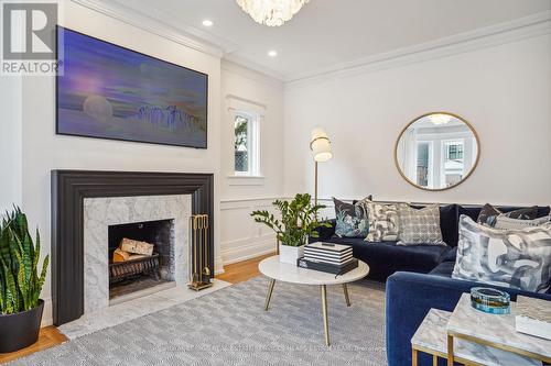 58 Astley Ave, Toronto, ON - Indoor Photo Showing Living Room With Fireplace
