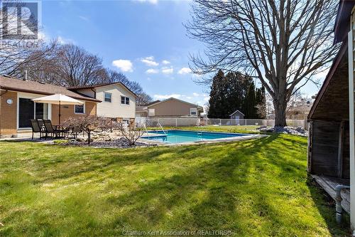 38 Cardinal Crescent, Chatham, ON - Outdoor With In Ground Pool