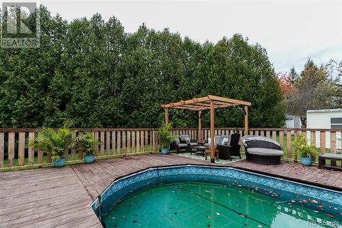 497 Hampton Road, Quispamsis, NB - Outdoor With Above Ground Pool With Deck Patio Veranda With Backyard
